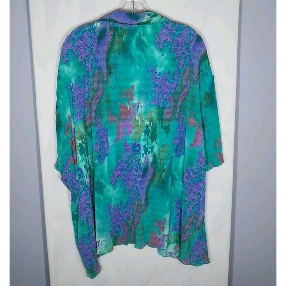 Vtg Maggie Barnes Top Sz 2X Asymmetrical Vibrant 90's BohoChic Artsy Maximalist - Picture 5 of 7